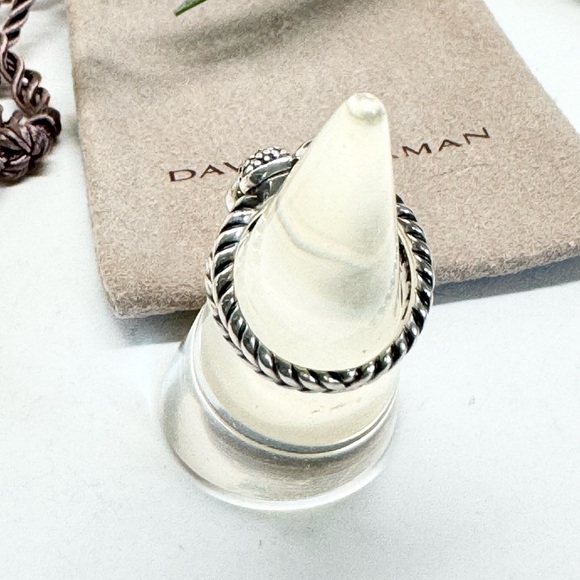 David Yurman Diamond Small Chiclet Ring .925 - Picture 6 of 9